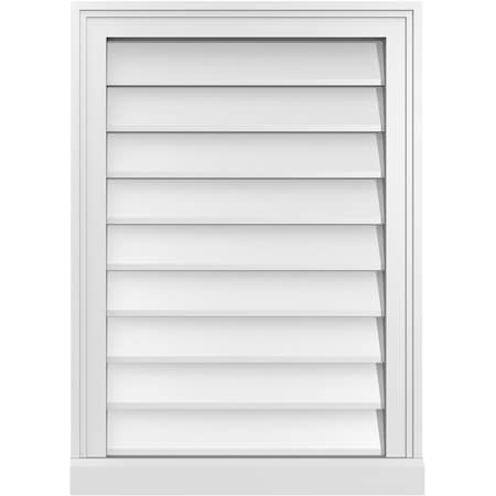 Ekena Millwork Vertical Surface Mount PVC Gable Vent w/ 2"W x 2"H , Brickmould Sill Frame, 20"W x 28"H GVPVE20X2803SN